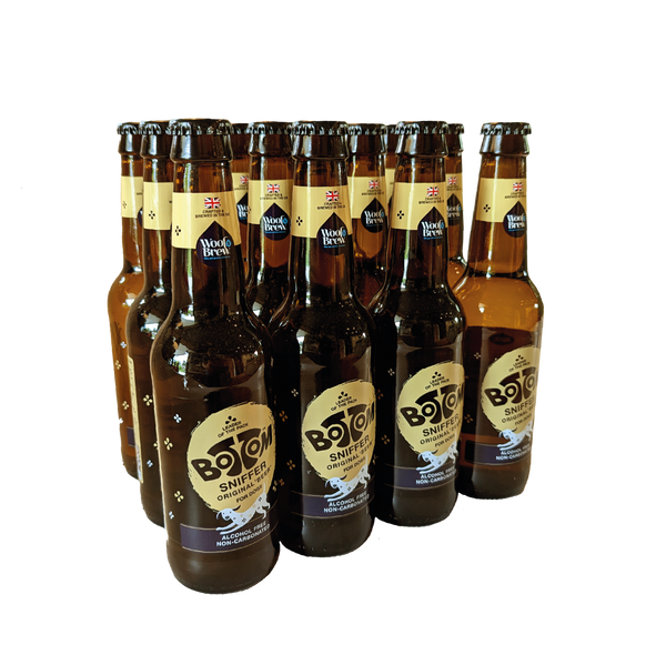 NEW BOTTOM SNIFFER 'BEER' FOR DOGS - 12 PACK OF 330ml BOTTLES