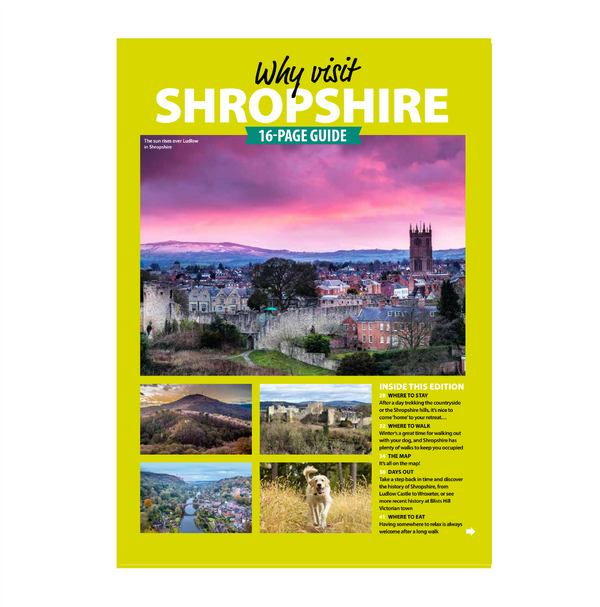 16-page guide on why visit Shropshire with scenic images and text.